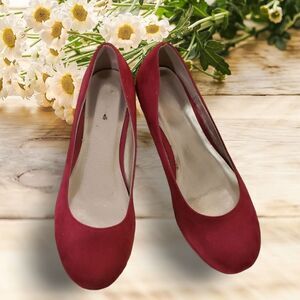 American Eagle Fuchsia Slip On Platform Wedge Heels